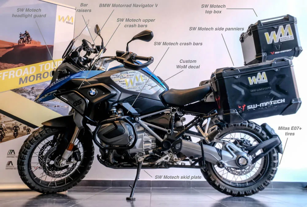 rent BMW R1250GS for your adventure motorcycle tours morocco from wheels of Morocco