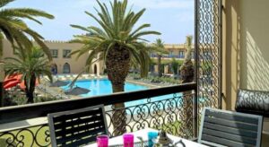 Pool at a hand-picked 4-star hotel on a Wheels of Morocco motorcycle tour